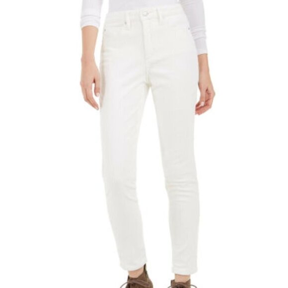 JR193 Oat White High-Rise Blush Skinny Corduroy Pants Size 25 x 28 - Picture 1 of 3